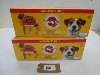 Lot 3532 - 2 packs of 40 Pedigree dog food pouches