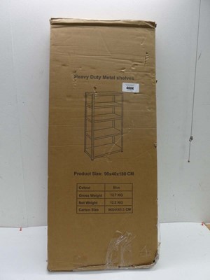 Lot 4604 - Flat pack heavy duty metal shelves