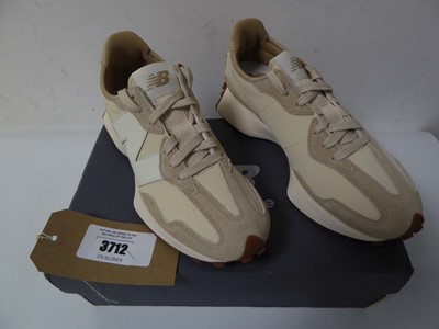 Lot 3712 - Boxed pair of New Balance 327 trainers, taupe,...