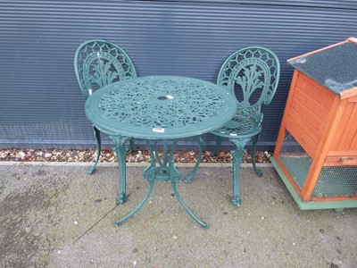 Lot 4119 - 3 piece aluminium garden set consisting of 2...