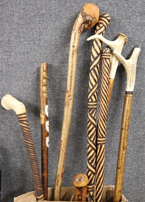 Lot 1357 - Seven various walking sticks inc. 2 x...