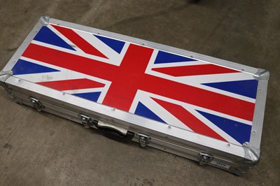 Lot 1425 - Aluminium transport case with Union flag...