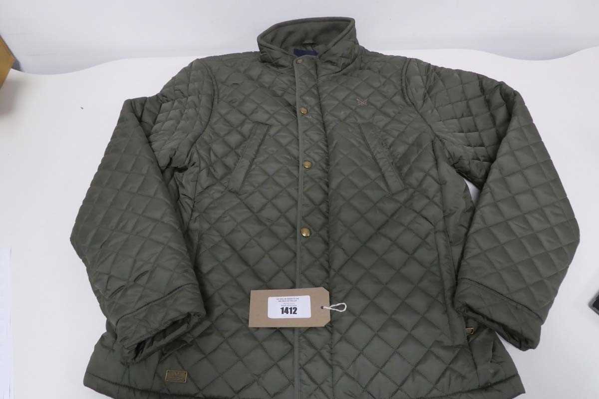 Lot 1412 - Crew Clothing Company quilted coat in green...