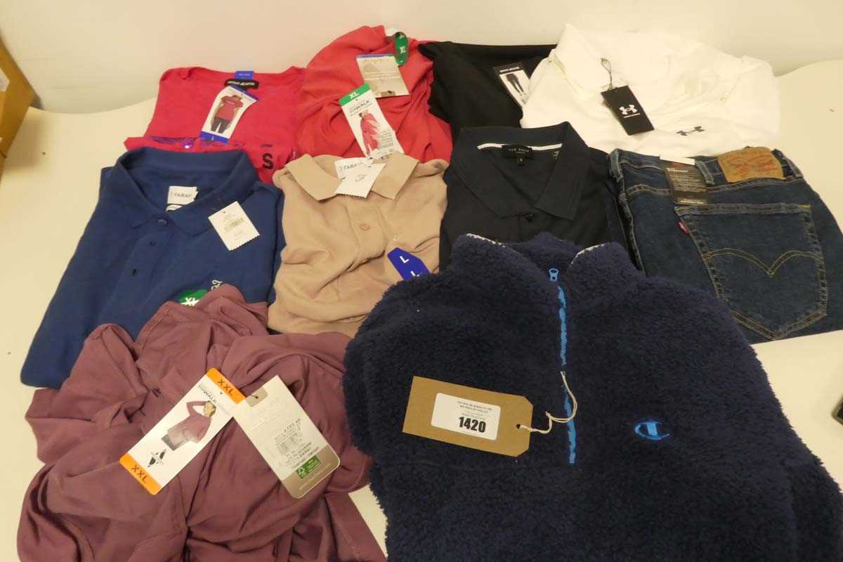 Lot 1420 - Approx. 10 branded items of clothing to...