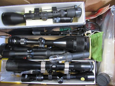 Lot 1225 - Ten various rifle scopes to include Luger...