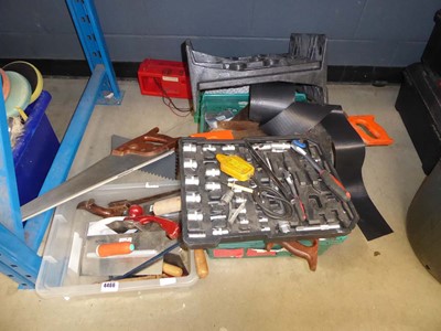 Lot 4466 - Assortment of tools to include socket set,...