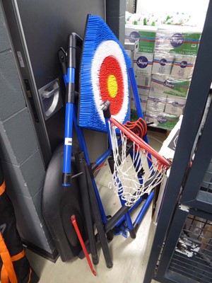 Lot 3359 - Basketball stand and axe throwing board