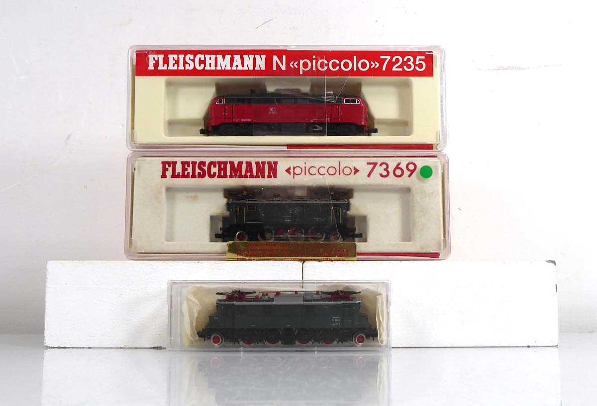 Lot 179 - Three Fleischmann N gauge electric and diesel...