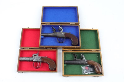 Lot 416 - (S58) Three pocket pistols: A 54 bore...