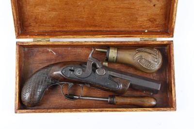 Lot 1623 - (S58) 18 bore Percussion pistol by Bowls & Son,...