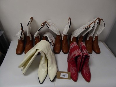 Lot 3783 - 7 pairs of ladies cowgirl styled boots of...