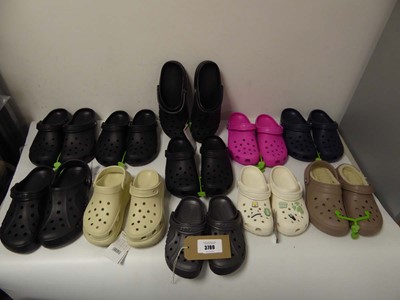 Lot 3789 - 11 pairs of Crocs of various styles and sizes,...