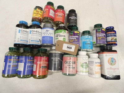 Lot 2424 - Assorted large tub enzyme, vitamin and mineral...