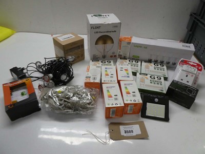 Lot 3589 - LED light bulbs, Solar & string lights, Power...