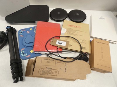 Lot 2429 - Sky Q TV box, BT hubs, tablet cases, etc