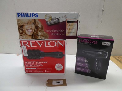 Lot 3645 - Philips heated brush, Revlon heated brush and...