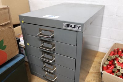 Lot 1363 - Bisley 5 drawer cabinet (drawers measure w.9½...