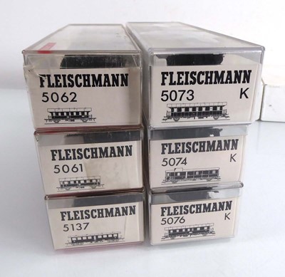 Lot 194 - Six Fleischmann OO gauge coaches: 5061, 5062,...