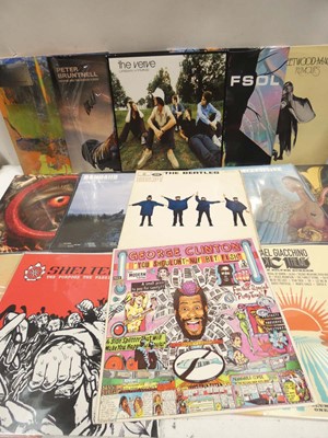 Lot 2439 - Box containing LP and 45 vinyl records to...