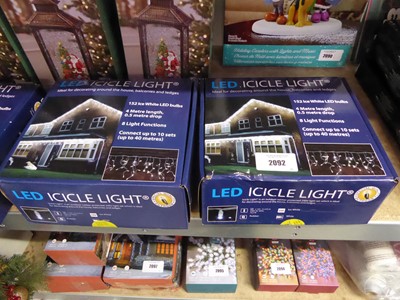 Lot 2092 - 2 boxes of LED icicle lights (each box 4m length)