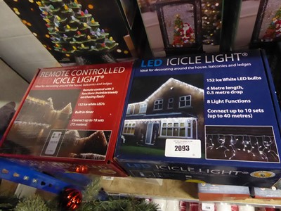 Lot 2093 - 2 boxes of LED icicle lights (each box 4m length)