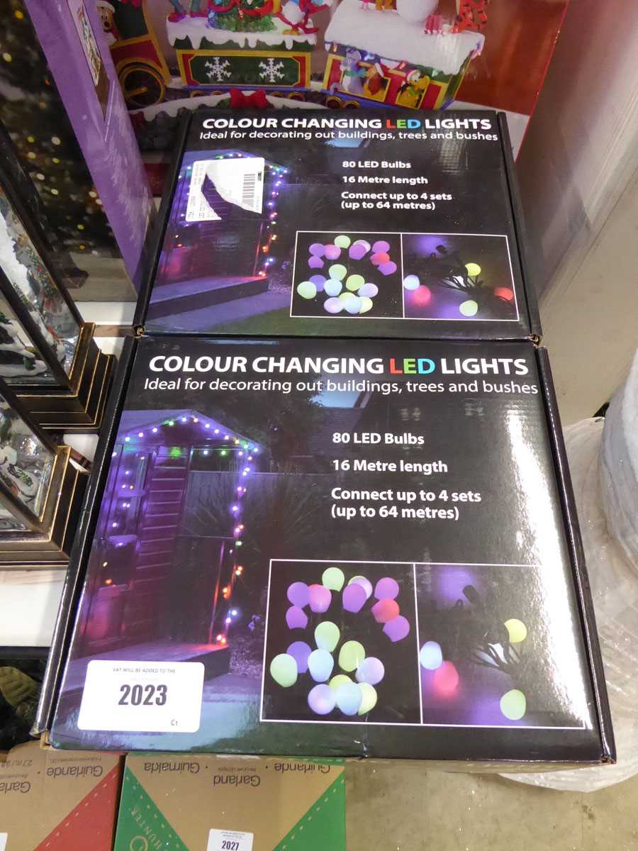 Lot 2023 - 2 boxes of LED colour changing lights (each...