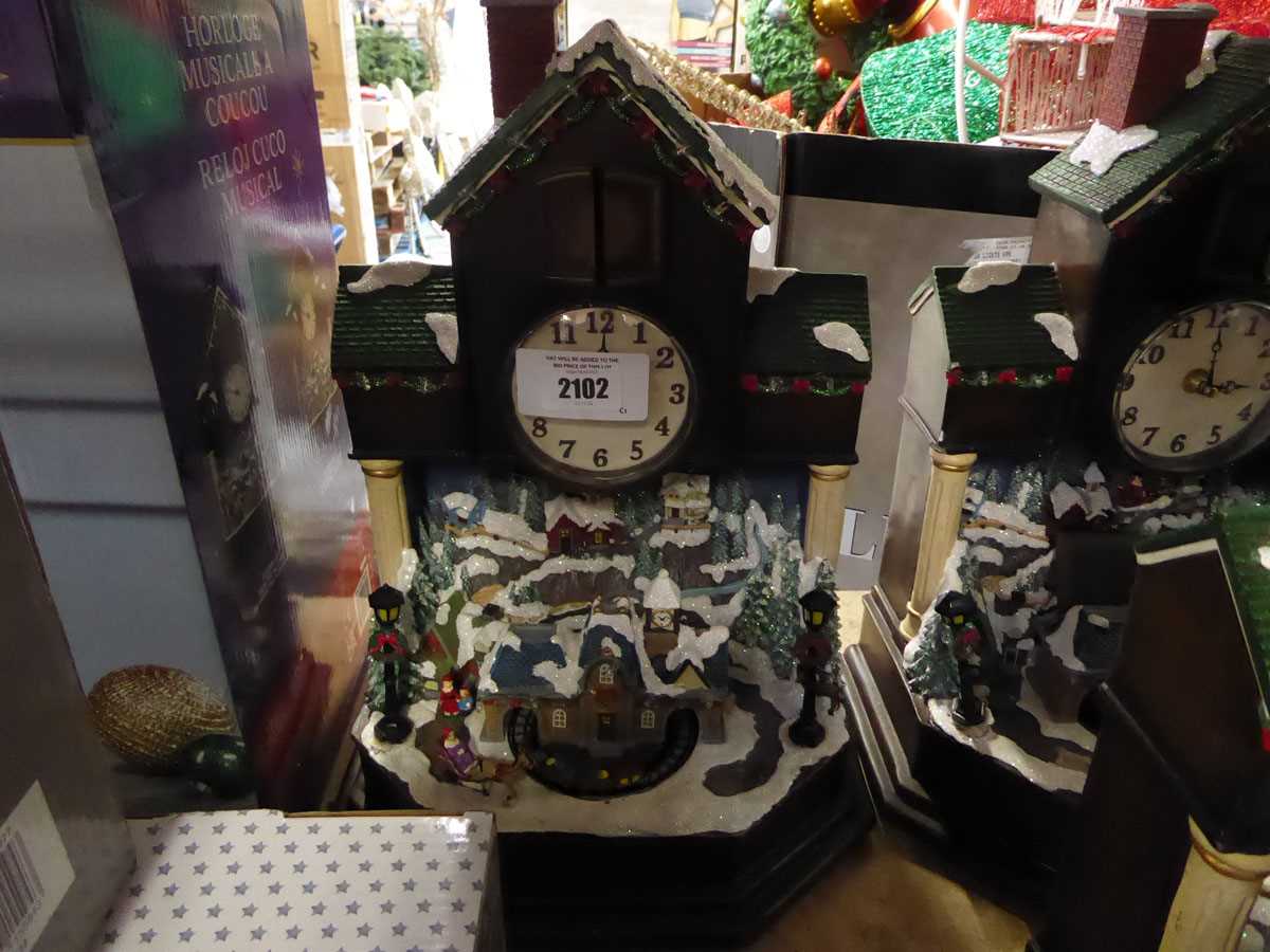 Lot 2102 - Christmas themed musical cuckoo clock