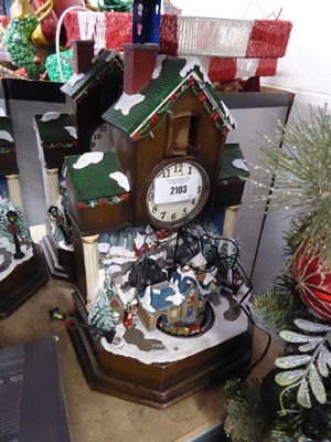 Lot 2103 - 2 Christmas themed musical cuckoo clocks