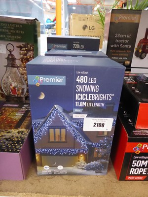 Lot 2108 - Box containing 720 LED blue and white icicle...