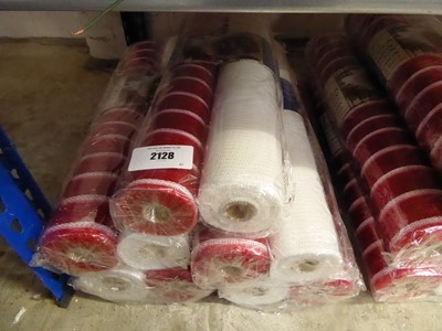 Lot 2128 - Five 2 piece white and red mesh ribbon sets