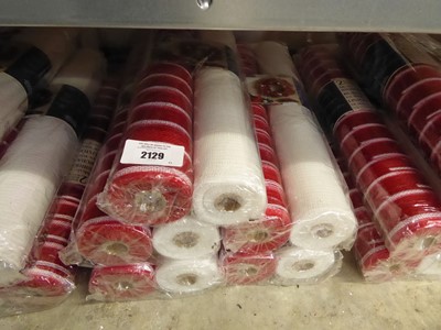 Lot 2129 - Five 2 piece white and red mesh ribbon sets