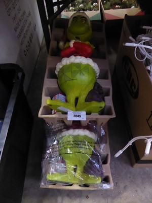 Lot 2045 - 3 painted 'The Grinch' (all with broken necks)