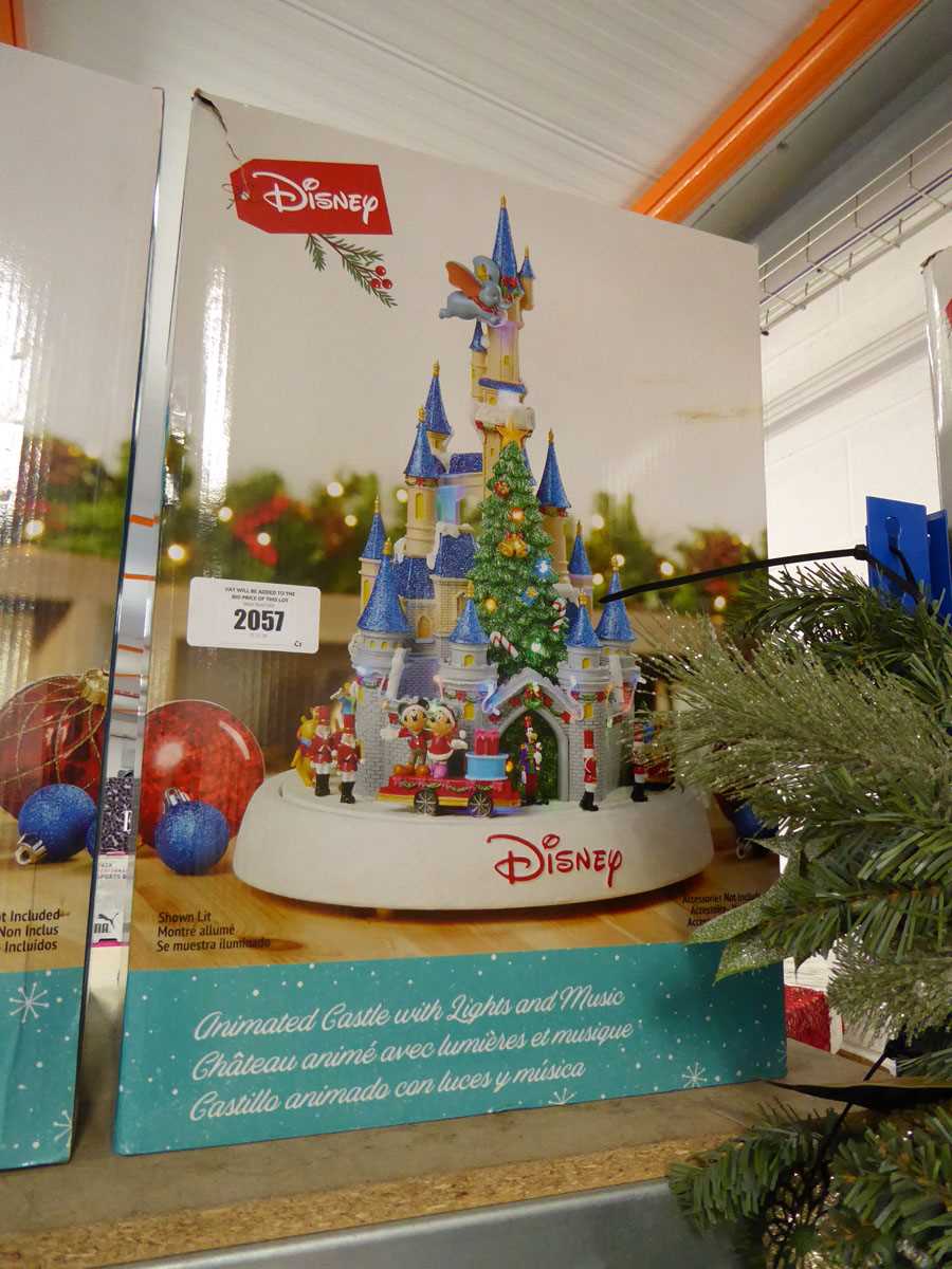 Lot 2057 - Disney animated Christmas themed castle with...