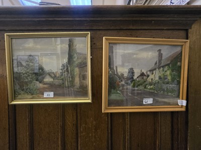 Lot 41 - Two framed and glazed watercolours of cottage...