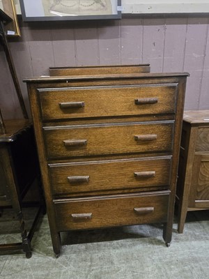 Lot 47 - A mid-20th century oak chest of four drawers