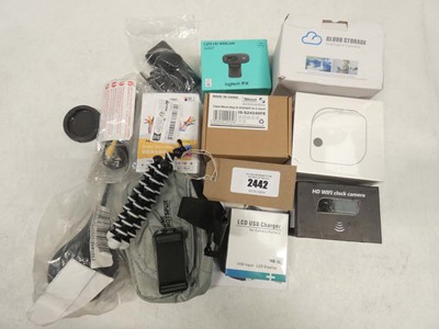 Lot 2442 - HD WiFi clock camera, photo printer and...