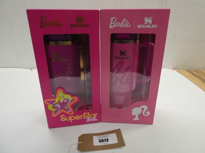 Lot 3673 - 2 Stanley Barbie Doll water bottle sets