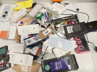 Lot 2446 - Assorted smartphone accessories; chargers,...