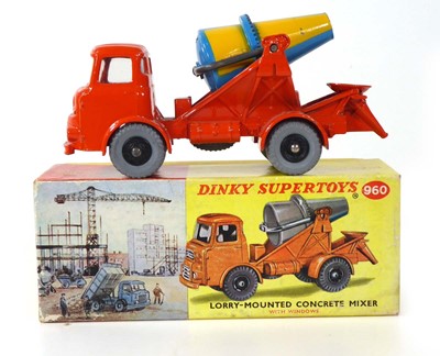 Lot A Dinky 960 lorry mounted concrete mixer, boxed