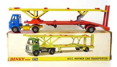 Lot A Dinky 974 AEC Hoyner car transporter, boxed