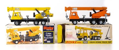 Lot Two Dinky 980 Coles Hydra 150T trucks, both...