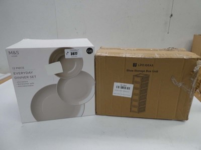 Lot 3977 - M&S 12 piece everyday dinner set and flat pack...