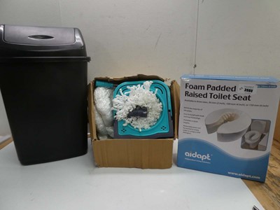 Lot 3980 - Large waste bin, Mop & bucket set and Foam...