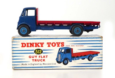 Lot A Dinky 422 Guy flat truck, red/blue,...