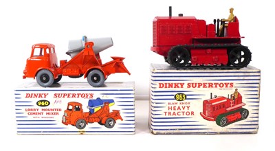 Lot Two Dinky models: 960 lorry mounted cement...