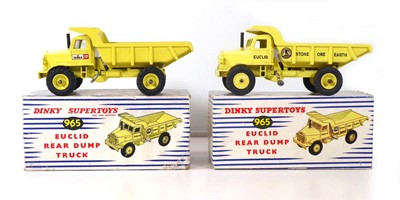 Lot Two Dinky 965 Euclid rear dump trucks, both...