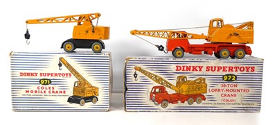 Lot Two Dinky models: 971 Coles mobile crane and...