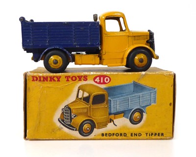 Lot A Dinky 410 Bedford end tipper, yellow/blue,...