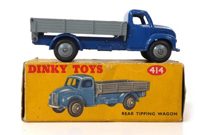 Lot A Dinky 414 rear tipping wagon, blue/grey,...