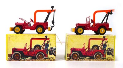 Lot Two French Dinky 1412 Jeeps, both with yellow...